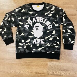 Men's BAPE City Camouflage Collage Crewneck - Black and Gray